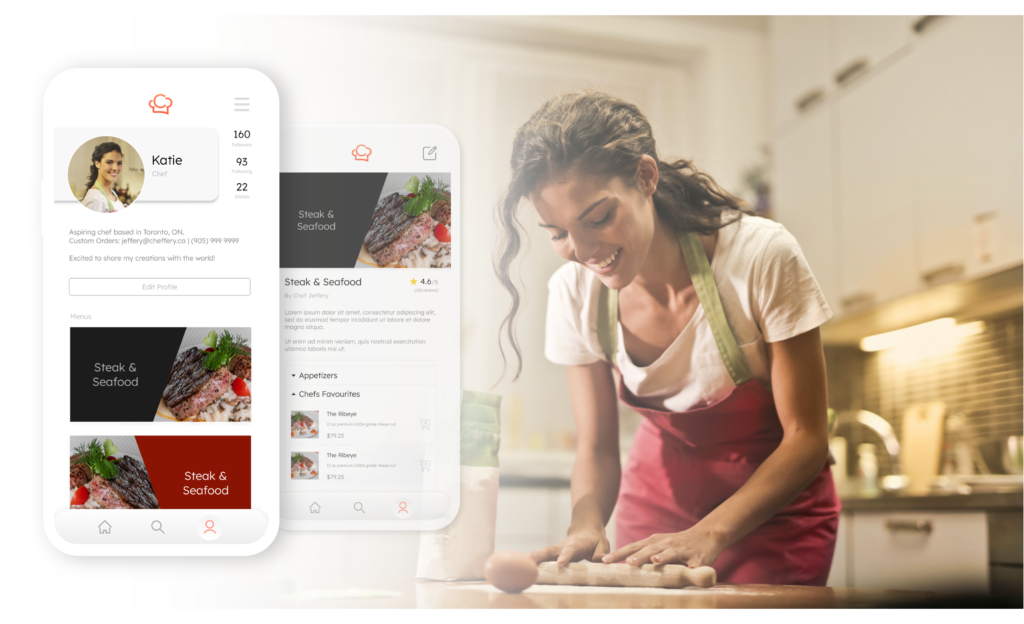Cheffery App image with woman cooking